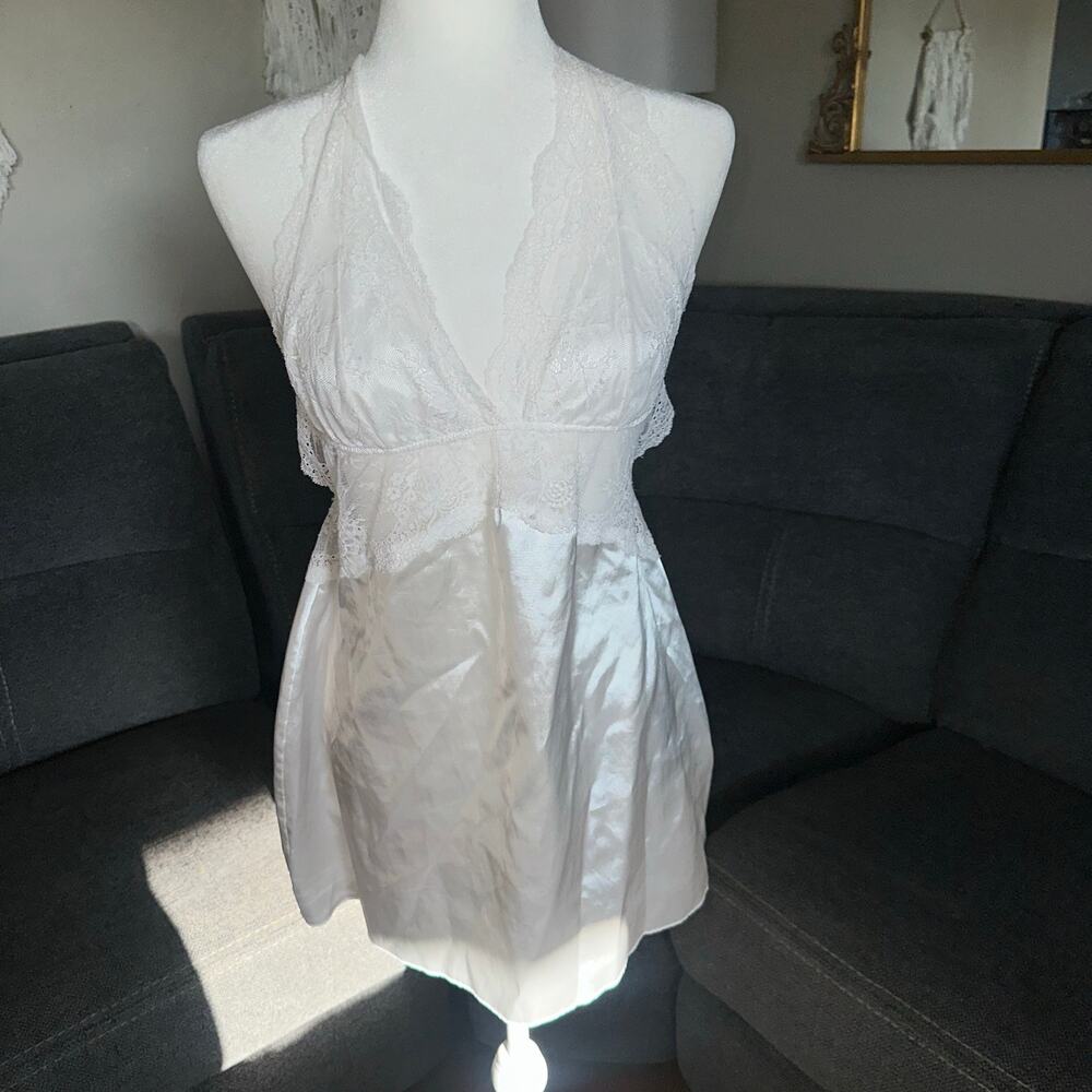 Sexy white night slip dress